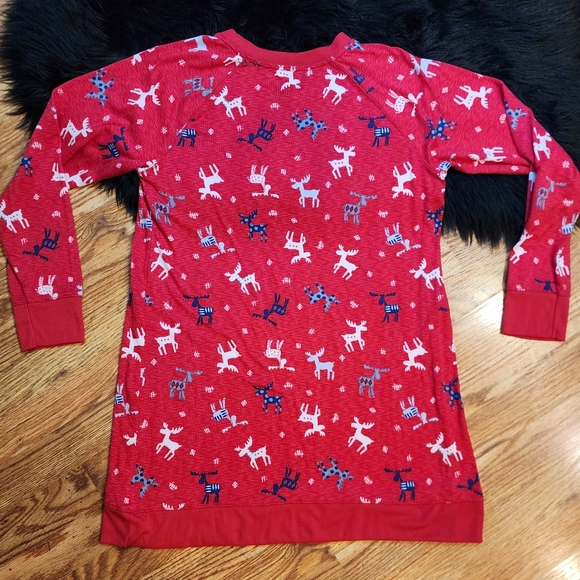 Jaclyn Intimates Red Pajama Sleep Shirt Nightgown Women's Size Large - Picture 4 of 4